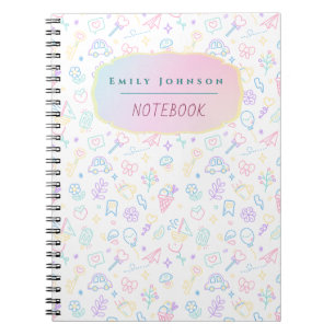 Carnet Mignon Personnalisé Motifs Colorés Nom de l'enfan