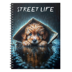 Carnet Mignon petit chien par jour de pluie avec l'art de