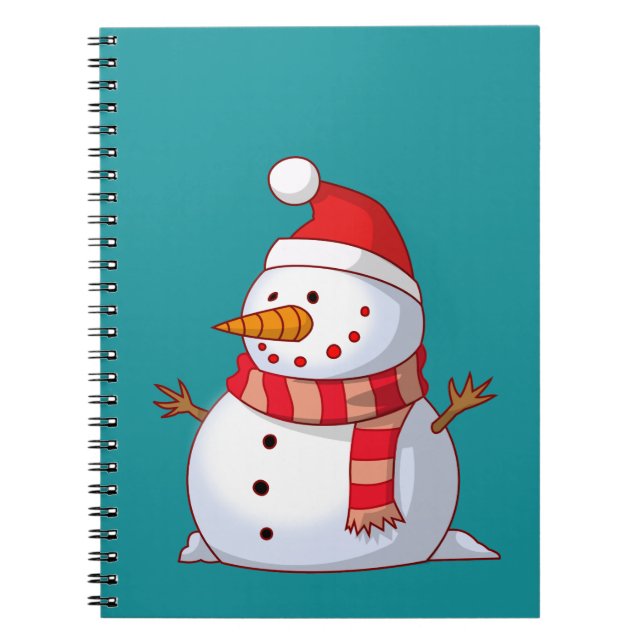 Carnet Mignonne bonhomme de neige de Noël (Devant)