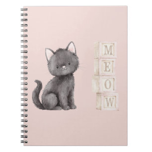 Carnet Mignonne Chatte Noire Rose Miaou