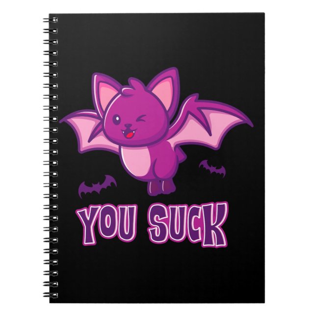 Carnet Mignonne et drôle Halloween chauves-chauves-souris (Devant)