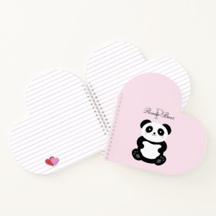 Carnet Mignonne fille bébé Panda Ours Monogramme