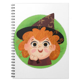 Carnet Mignonne fille en costume de sorcière