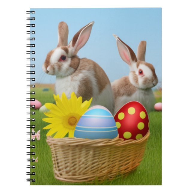 Carnet Mignonne lapin de Pâques pour une humeur positive (Devant)