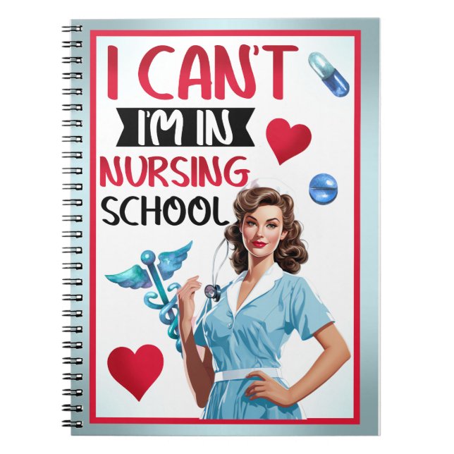 Carnet Mignonne Nostalgale Infirmière Pinup À L'École De  (Devant)