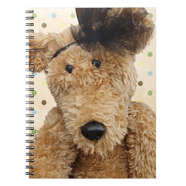 Carnet Mignonne Ours Brown Sur Pois (Devant)