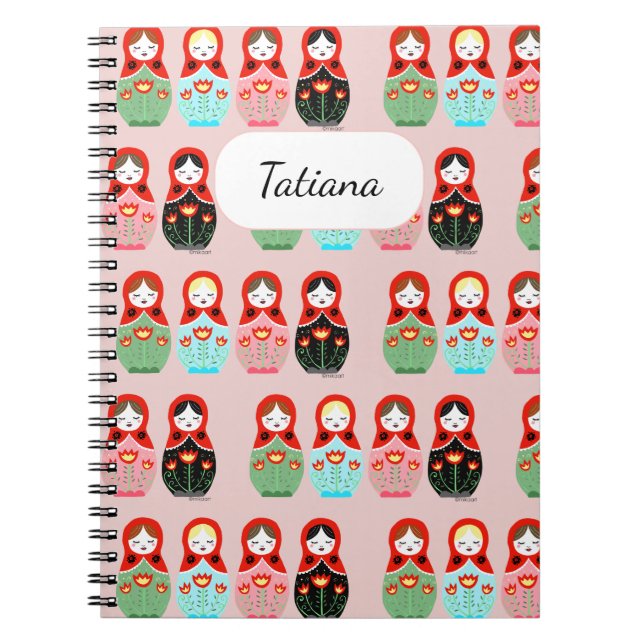Carnet Mignonne Poupées russes Matryoshka Poupée Nom pers (Devant)