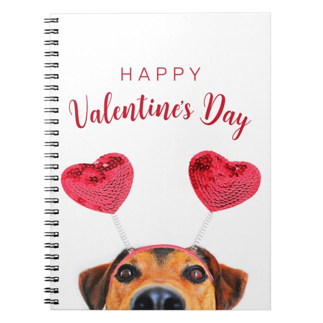 Carnet Mignonne Saint Valentin Funny Chien Coeur Headband (Devant)