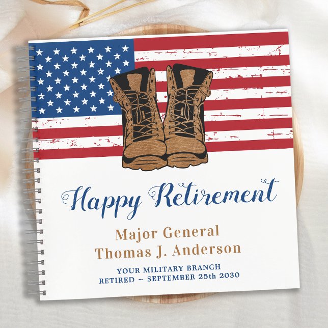 Carnet Militaire Army Retirement USA American Flag Invité (Créateur téléchargé)