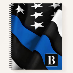 Carnet Mince Ligne Bleue Indicateur Police Personnalisé