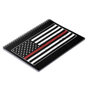 Carnet Mince Red Line USA Drapeau Pompier Service d'incen