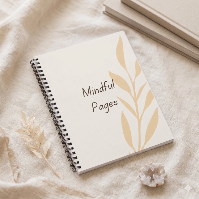 Carnet Mindful Pages Minimal Aesthetic Notebook  (Minimal notebook for mindful writing and reflection.)