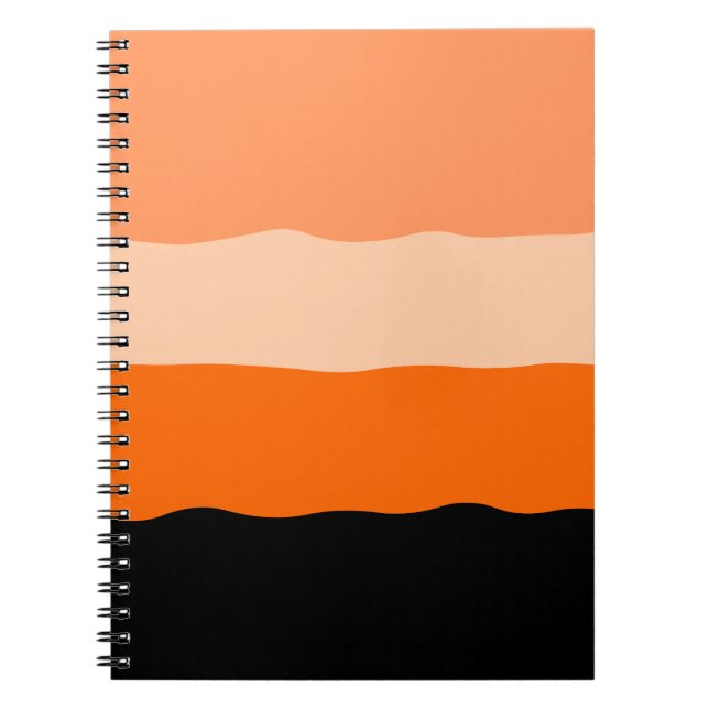Carnet Mini-bandes orange et noir ondulé (Devant)
