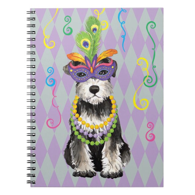 Carnet Mini Schnauzer de mardi gras (Devant)