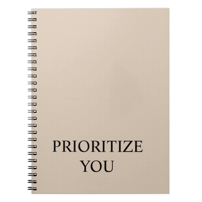 Carnet Minimal Prioritize You Quote Beige (Devant)
