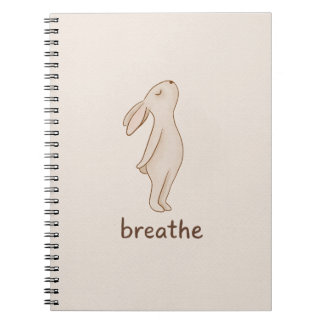 Carnet Minimalist Bunny “Breathe” Spiral Notebook