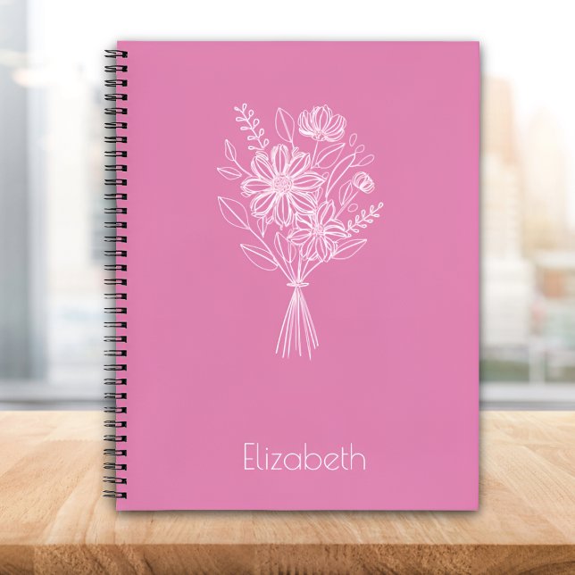 Carnet Minimalist Floral Line Art Notebook – Soft Pink (Créateur téléchargé)