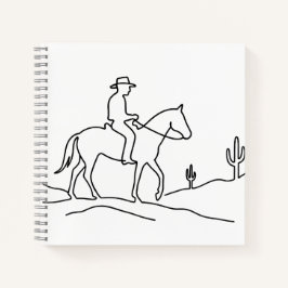 Carnet Minimalist Lone Rider Continuous Line Art Design