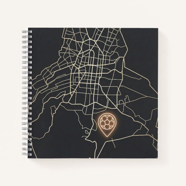 Carnet Minimalist NYC Soccer Map Pin Line Art (Devant)