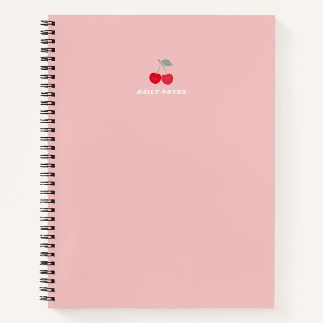 Carnet Minimalist Pink Cherry Icon Daily Notes Pink (Devant)