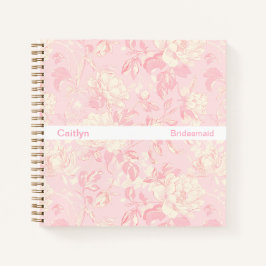 Carnet Minimalist Stripe Soft Peach Floral Square