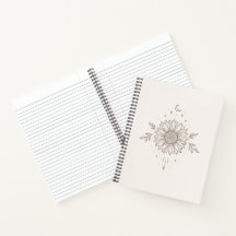 Minimalist Sunflower & Moon Design