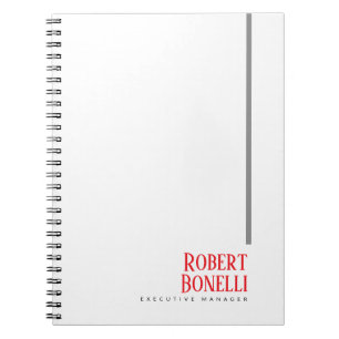 Carnet Minimaliste uni noir rouge et blanc uni moderne