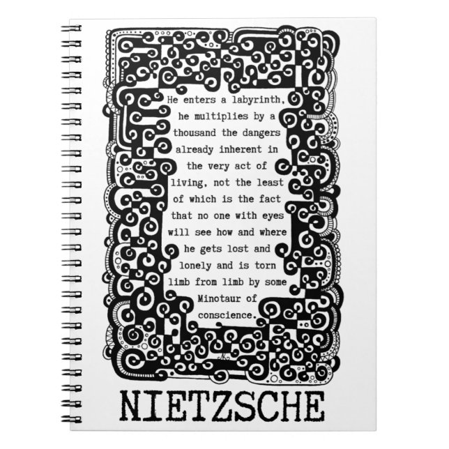 Carnet Minotaure de conscience citation de Nietzsche (Devant)
