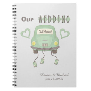 Carnet Mint Green Lune de miel voiture Mariage mémoire