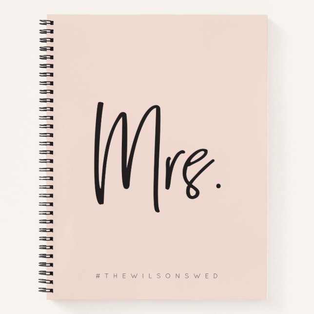 Carnet Mme Bloc-notes mariage #hashtag (Devant)