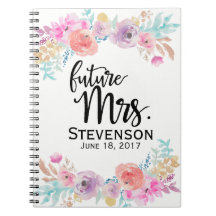 Mme florale Notebook de couleur d'eau future