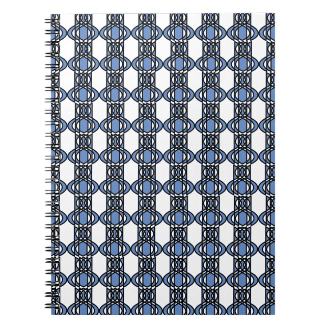 Carnet Mod Retro Blue Abstrait Scarab Motif (Devant)