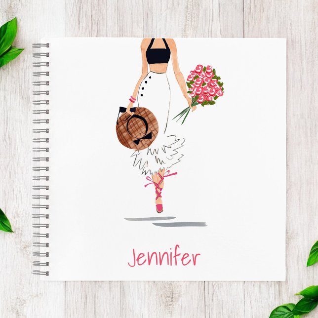 Carnet Mode Chic Fleurs de jupe élégantes Croquis personn (Créateur téléchargé)