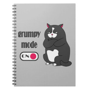 Carnet Mode grumeux sur drôle de gros chat