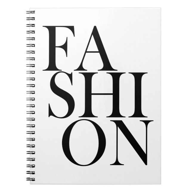 Carnet MODE - Typographie fashionista noire (Devant)