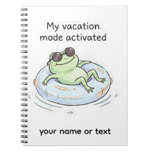 Carnet Mode Vacances Grenouille Mignonne Activé Été Drôle