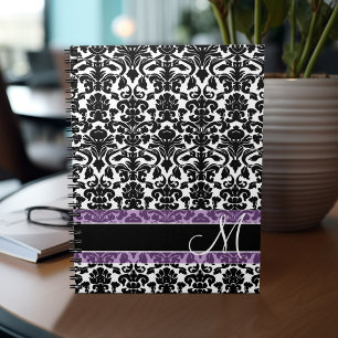 Carnet Modèle Damask avec Monogramme