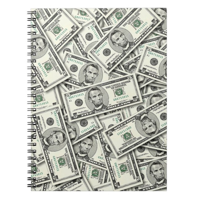 Carnet Modèle de billet de 5 dollars (Devant)