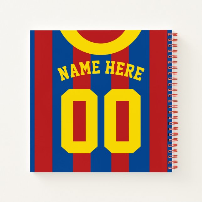 Carnet Modèle de football Red & Blue Jersey Rugby (Dos)