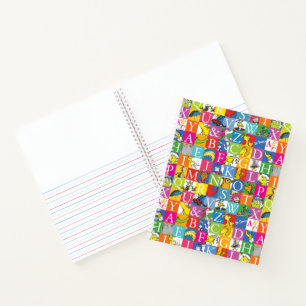 Carnet Modèle de lettres majuscules colorées de l'ABC de