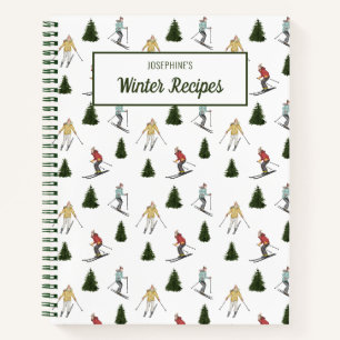 Carnet Modèle de skieuses à l'aquarelle Recettes d'hiver