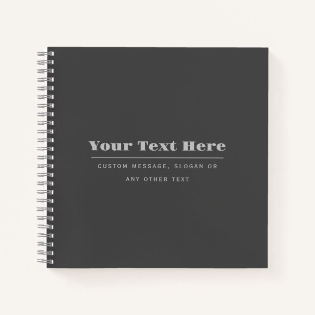 Carnet Modèle de texte rétro-modern éditable | Gris foncé (Devant)