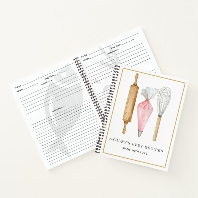 Carnet Modèle des recettes des boulangeries d'aquarelle p (Intérieur)