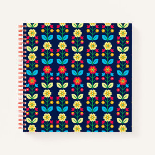 Carnet Modèle floral coloré