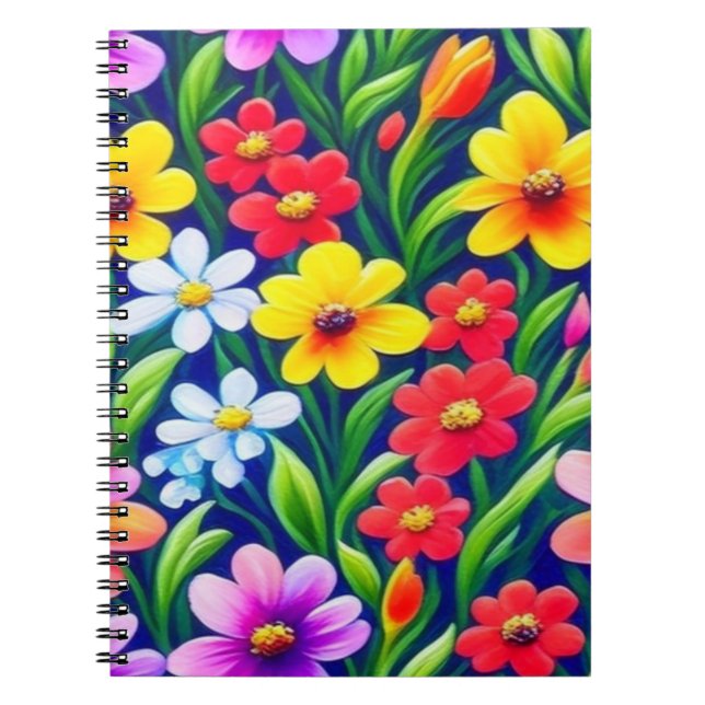 Carnet Modèle floral coloré (Devant)