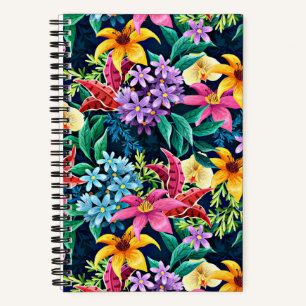 Carnet Modèle floral exotique peint à la main-23001