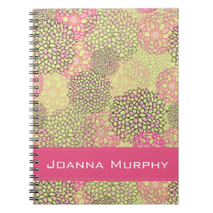 Carnet Modèle floral moderne tendance Personnalisé
