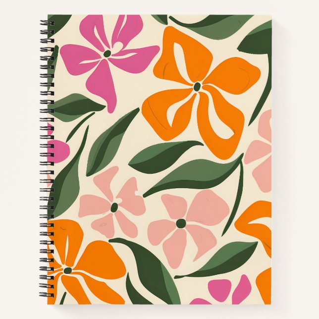 Carnet Modèle floral rétro (Devant)