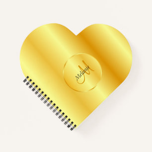 Carnet Modèle Mono gramme Elégant Faux Gold personnalisé