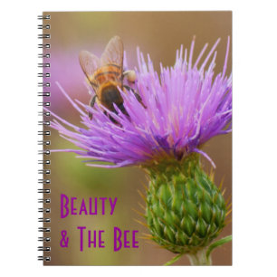 Carnet Modèle photo Fleur de chardon violet d'abeille